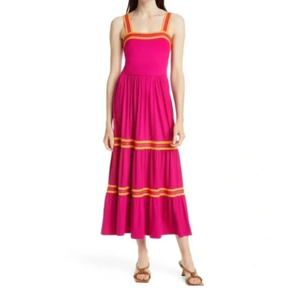 Ted Baker Norabel Tiered Jersey Vest Midi Dress Sz 2 - Picture 1 of 9